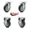 Service Caster 5 Inch Thermoplastic Rubber Wheel Swivel Top Plate Caster Set with 2 Rigid SCC SCC-20S514-TPRB-2-R-2